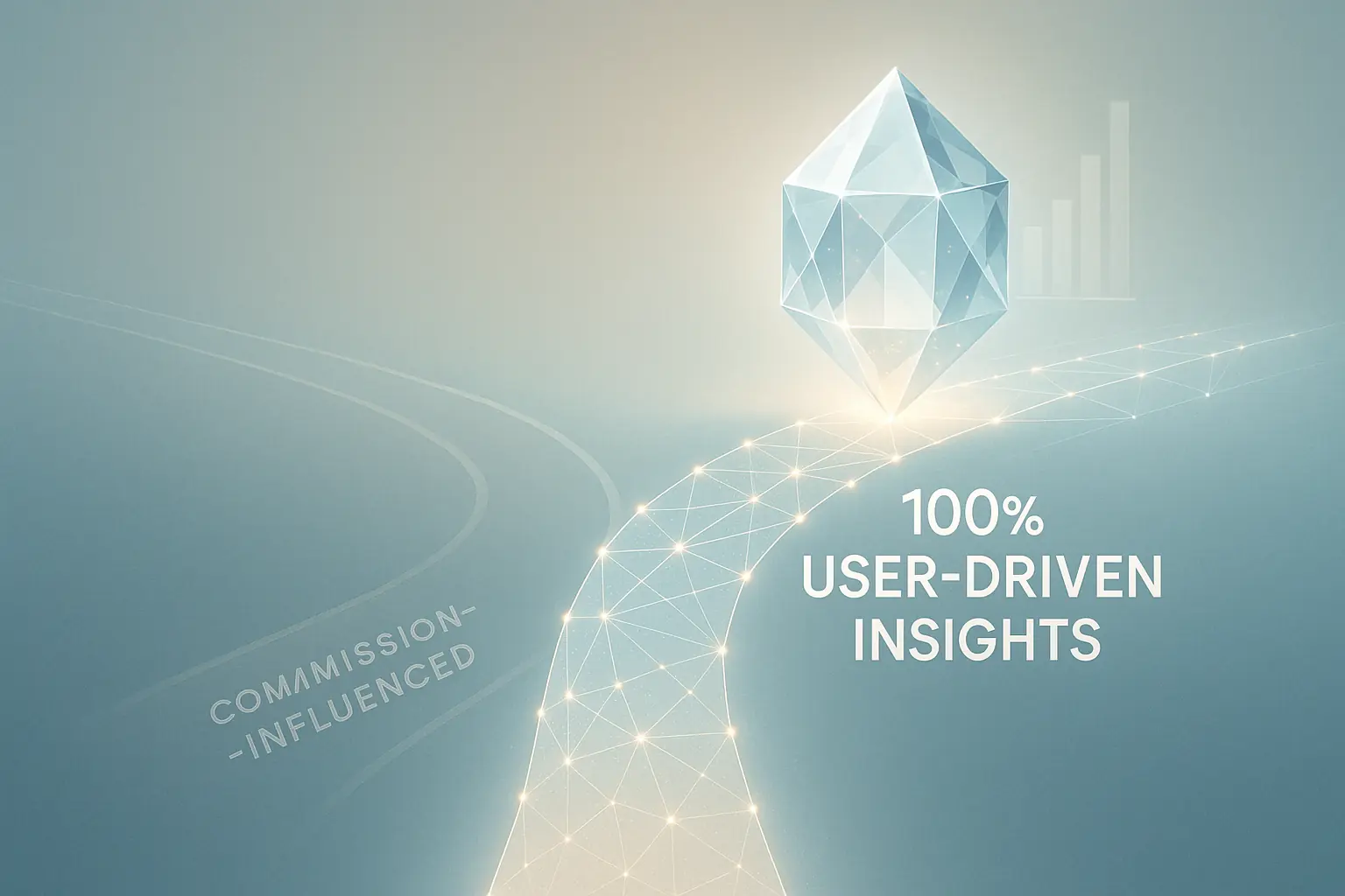 Open book with clear data patterns, representing transparently supported, unbiased insights.
