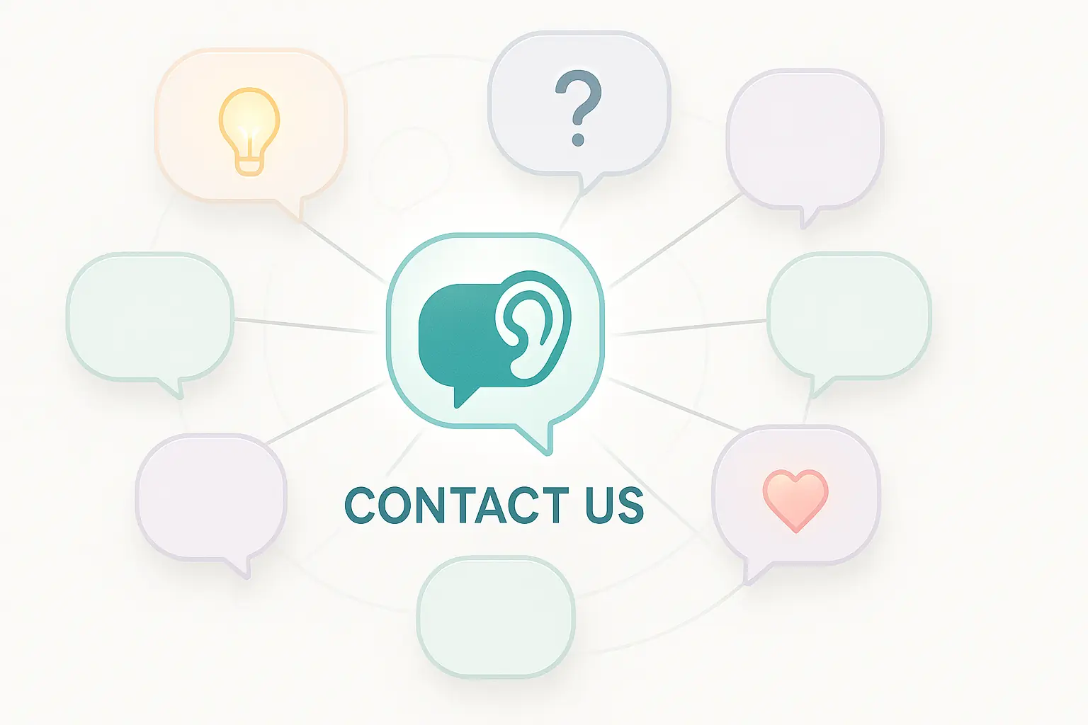 Friendly graphic representing communication and community to connect and understand fine print.