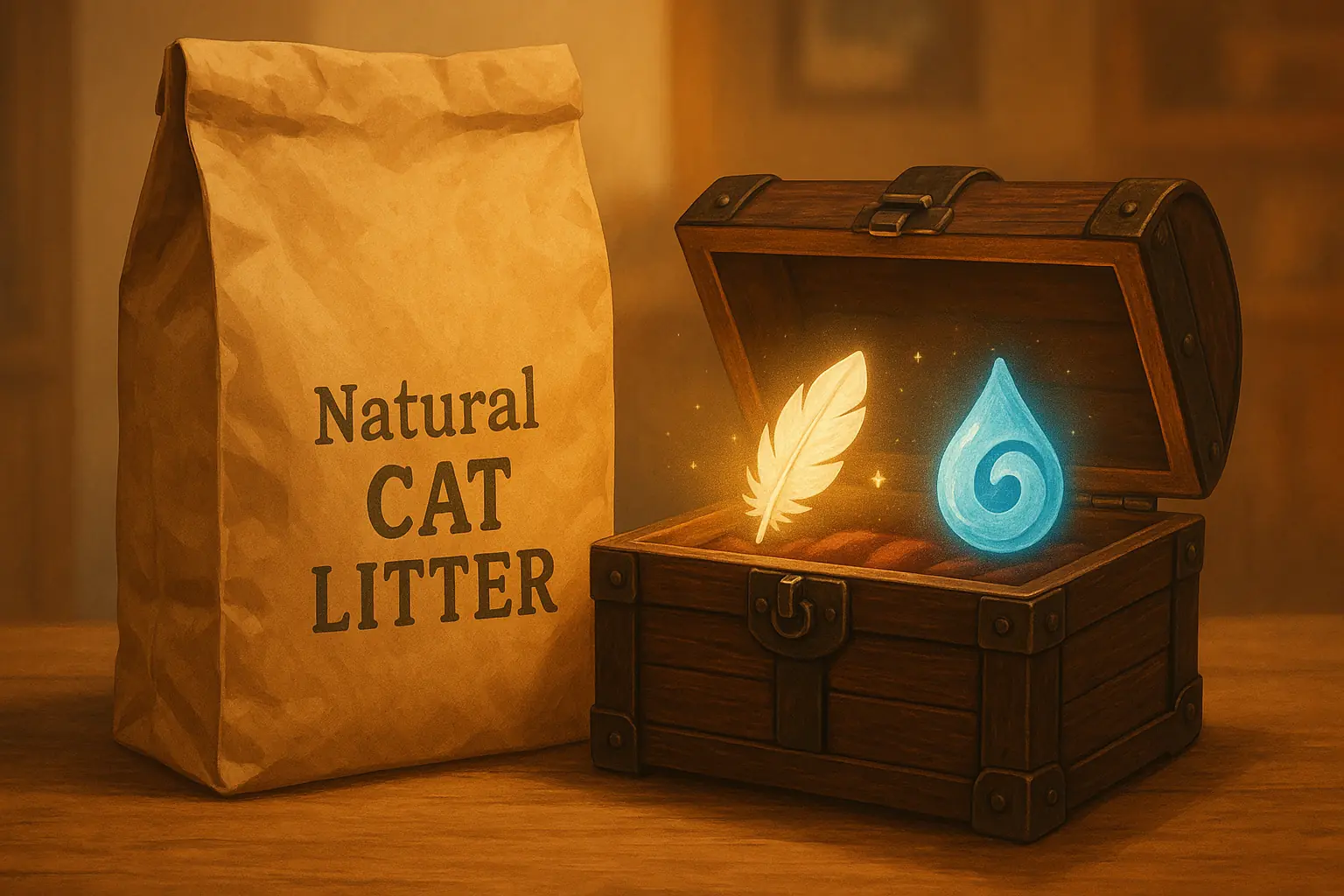 Unassuming cat litter bag with a subtle glow, a hidden gem of unexpected benefits.